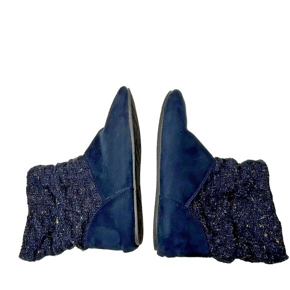 Bearpaw Natoma Women's 8 Blue Micro Suede Knit Packable Travel Slouchy Boot Wool - Picture 6 of 10